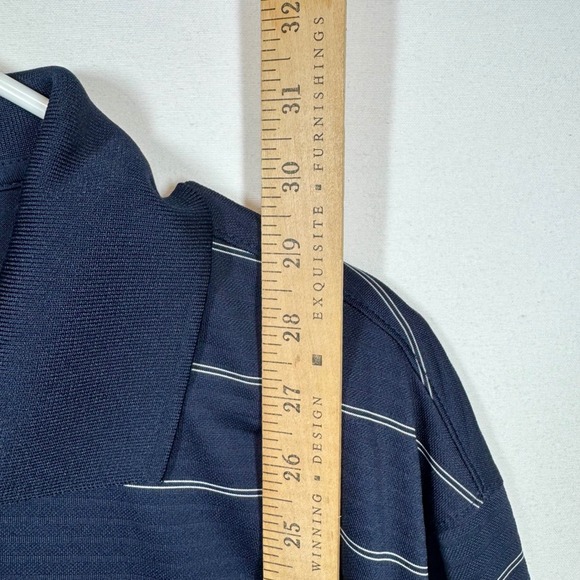 Champion Golf Polo Shirt Duo Dry Striped Navy Blue Short Sleeve Sz XL - Picture 6 of 8
